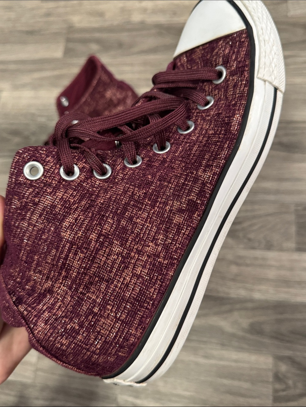 Converse Chuck Taylor All Star Sparkle Knit high top sneakers women’s sz 9.5 - Picture 12 of 15
